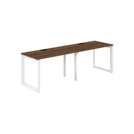 PR.222.DM.O59.WH / Рабочая станция s-b-s 2400х700х750 / профиль: 59х59 белый; столешница: дуб модена
