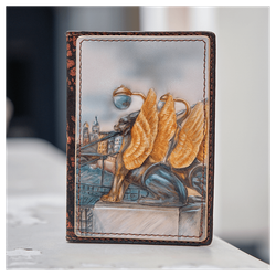 Обложка для документов «Городские мотивы» оранжевая