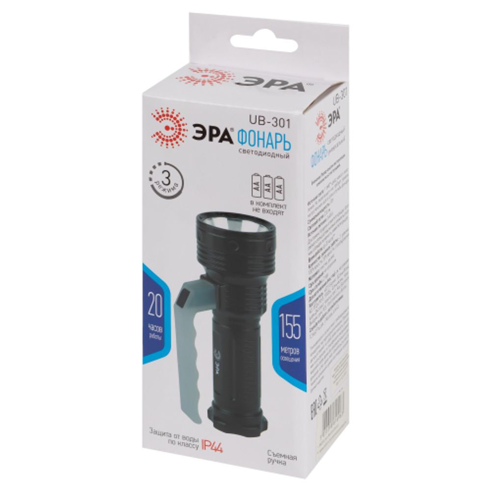 Светодиодный фонарь ЭРА UB-301 универсальный на батарейках 3Вт пластик | Универсальные  фонари