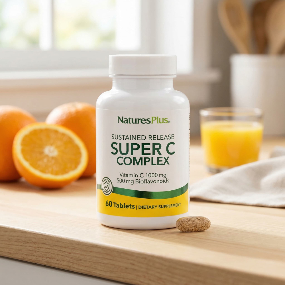 NaturesPlus, Super C Complex, комплекс с длительным высвобождением, 60 таблеток