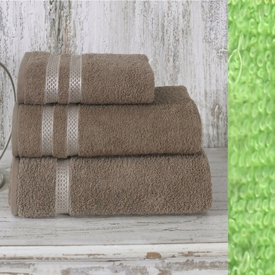 Полотенце махровое 100*150см «SILVER» цвет зеленый 10400 плотность 400гр/м2 с петелькой-подвесом