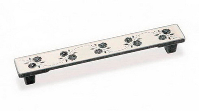 Ручка мебельная скобка ВАЛМАКС FS 121128 Ni жемчужный/эмаль рубин