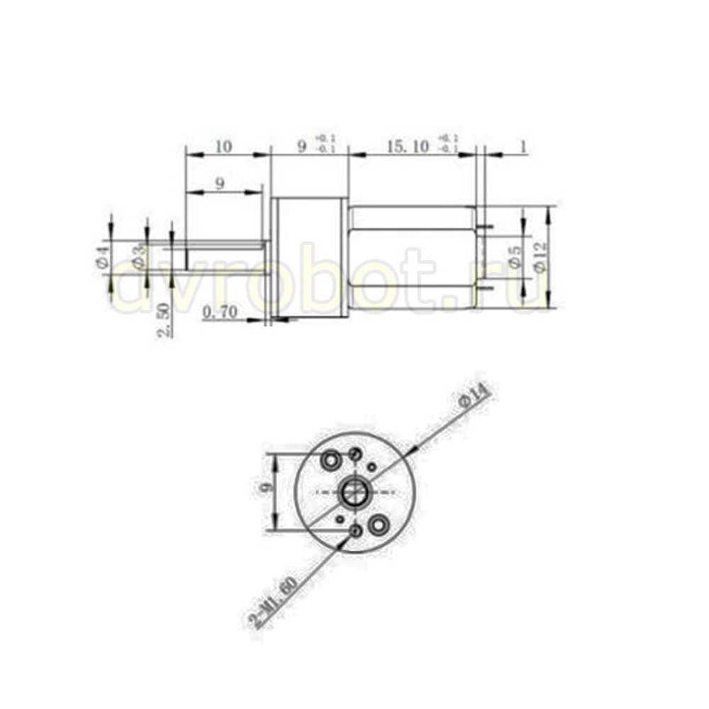 Мотор GA12N20/(6V600rpm)