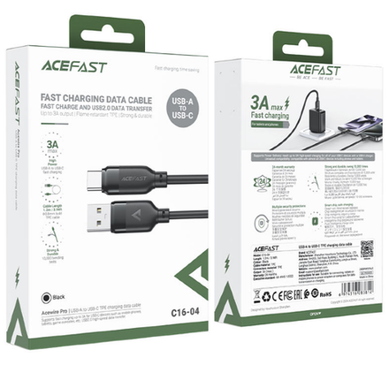 C16-04 USB-A to USB-C TPE charging data cable