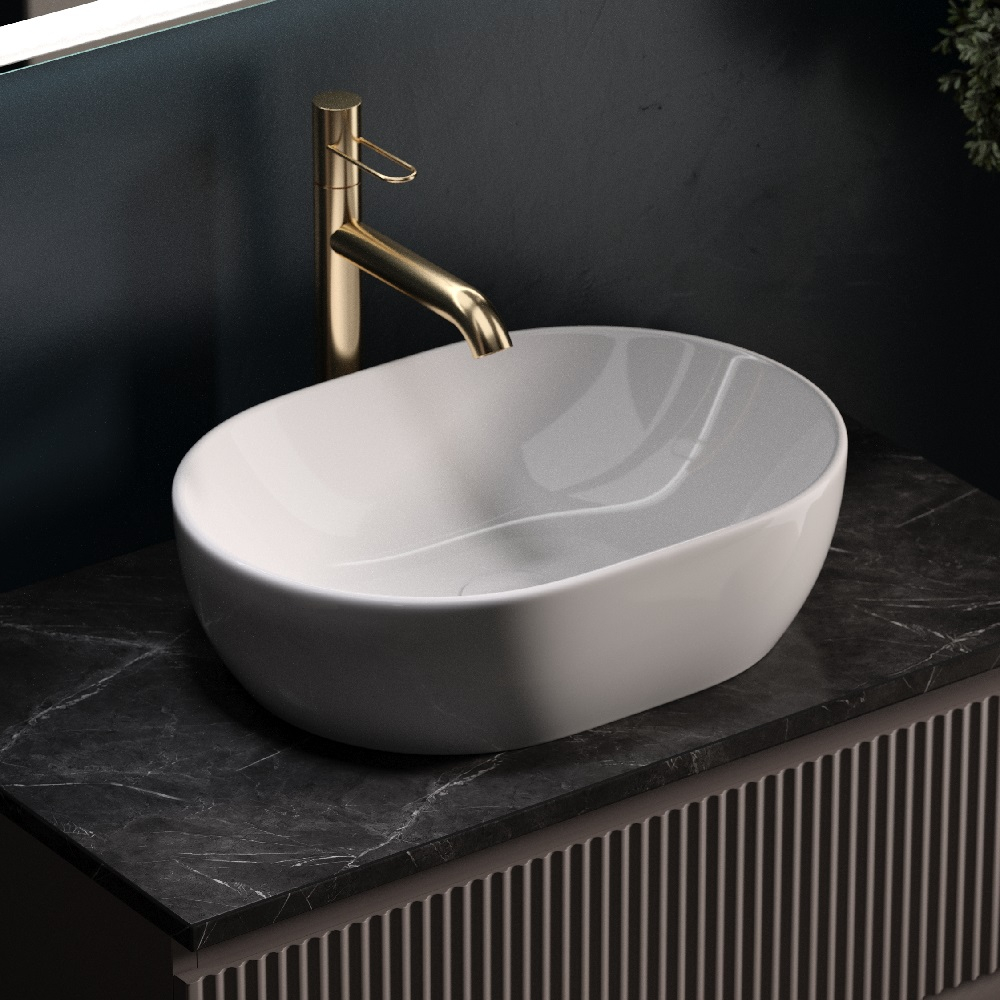 Тумба подвесная Sancos Snob R, Doha Soft 790х445х500, под столешницу с отверстием под смеситель, цвет Black Sky