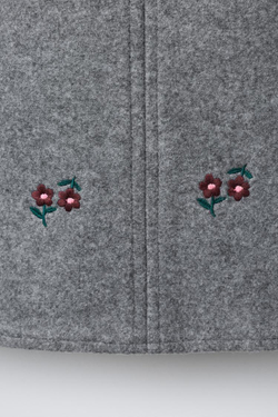 ZARA САРАФАН РЕЛЬЕФНОЙ СТРУКТУРЫ С ВЫШИТЫМИ ЦВЕТАМИ, АНТРАЦИТОВО-СЕРЫЙ