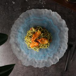 Блюдо круглое d 33 см h2 см Blue Sunset матовое стекло P.L. Proff Cuisine [6]