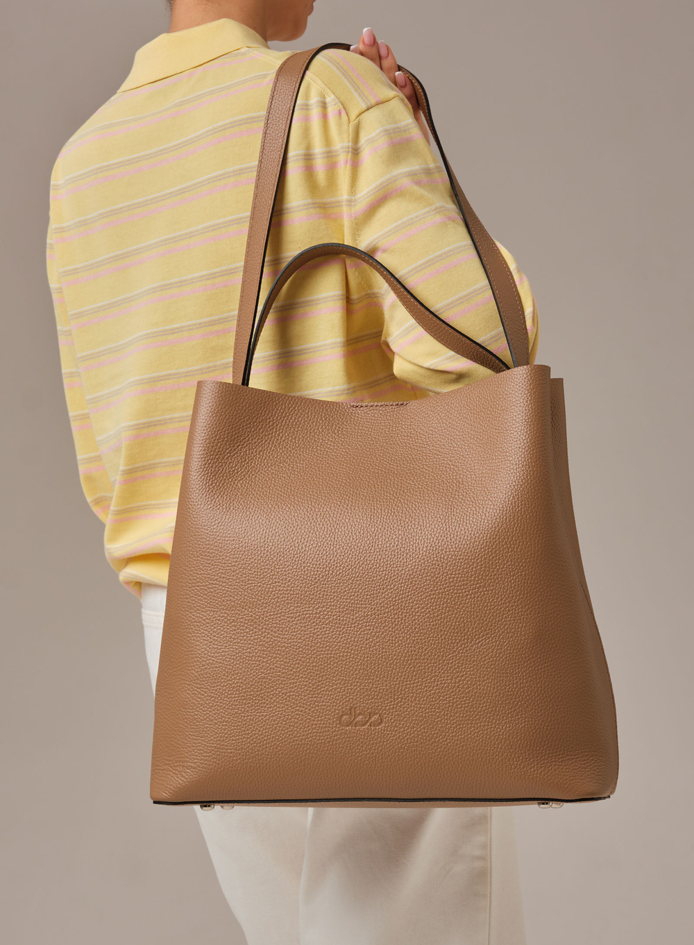 Кожаная сумка шоппер Olga DBR 30948 коричневый капучино