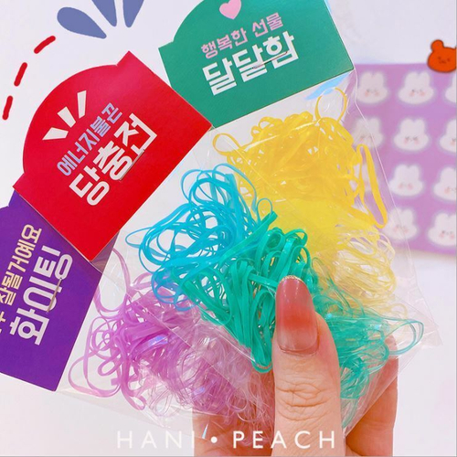 Sale! Набор силиконовых резинок  для волос 140-150 шт, в индивидуальной  упаковке Цвет Яркий микс!