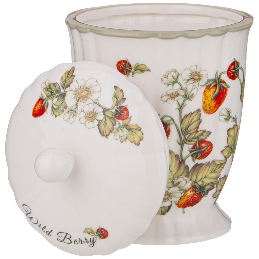 БАНКА С КРЫШКОЙ LEFARD "STRAWBERRY" 11*16,5 СМ 600 МЛ (КОР=12ШТ.)