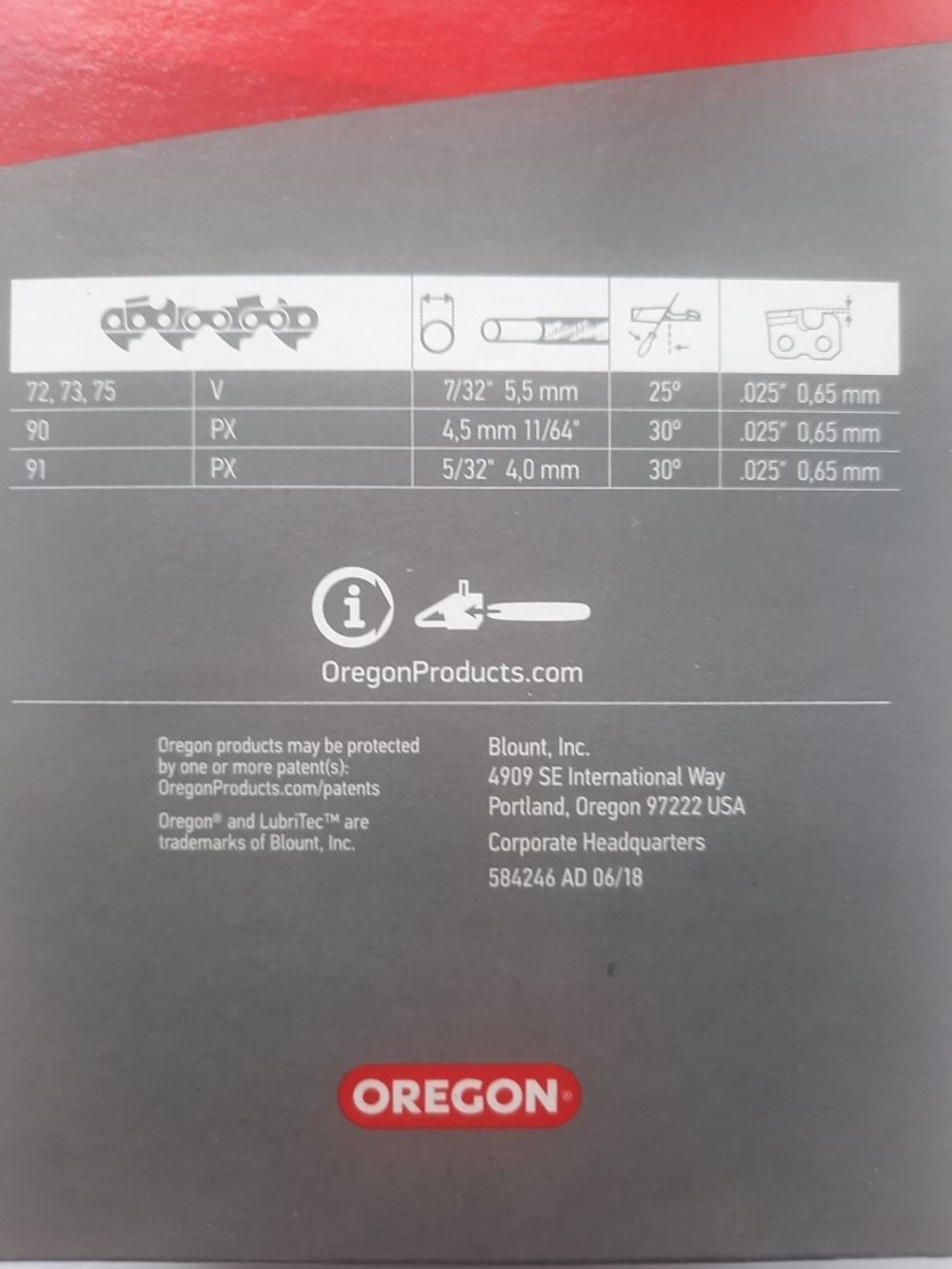 Цепь пильная Oregon 90PX056E Micro-Lite™ шаг 3/8" (0,375"), толщина 1,1мм (0,043") длина 56 зв. 40 см для цепной пилы Greenworks GD40CS18 40V 2005807