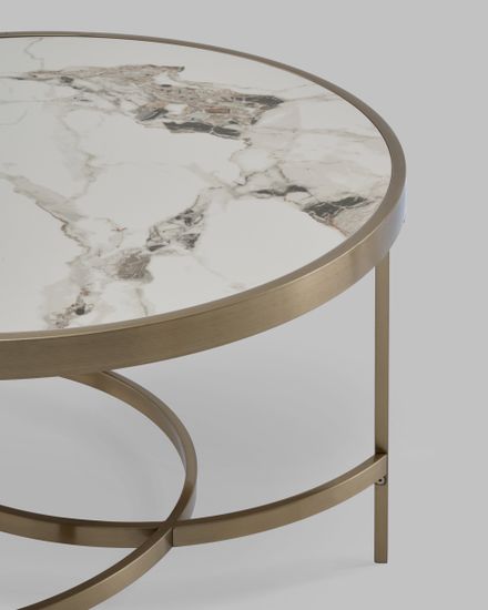 Журнальный столик Адриана 80*80 см светлая керамика