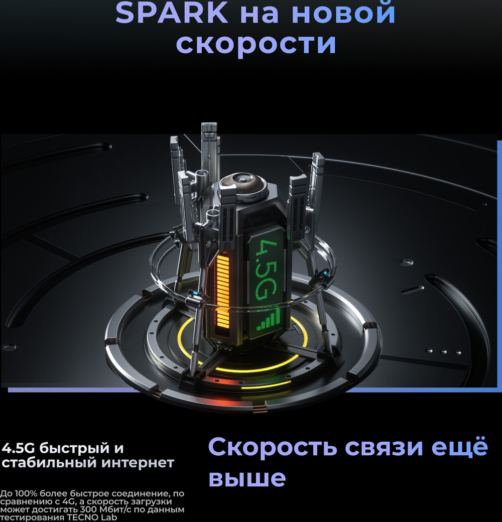 Смартфон TECNO SPARK 30 Pro 8/128ГБ (Ростест), Dual nano SIM, Obsidian Edge