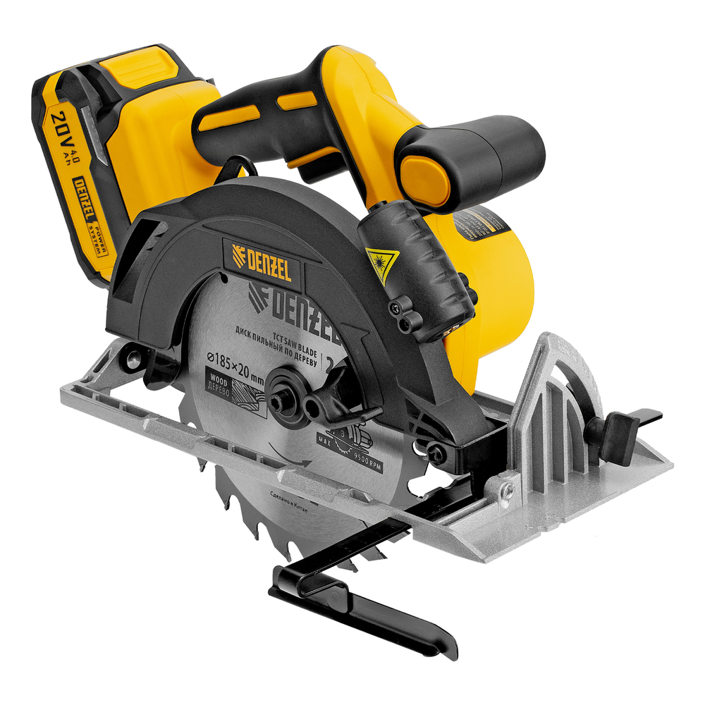 Пила циркулярная аккумуляторная бесщет. CCSH-BL-20-185, 185 мм, Li-Ion, 20 В// Denzel
