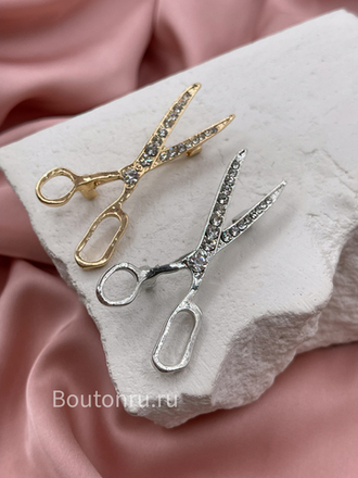 Брошь "Ножницы" золотистые