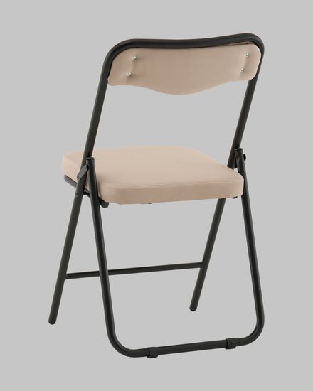 Стул складной Джонни велюр велютто бежевый каркас черный матовый