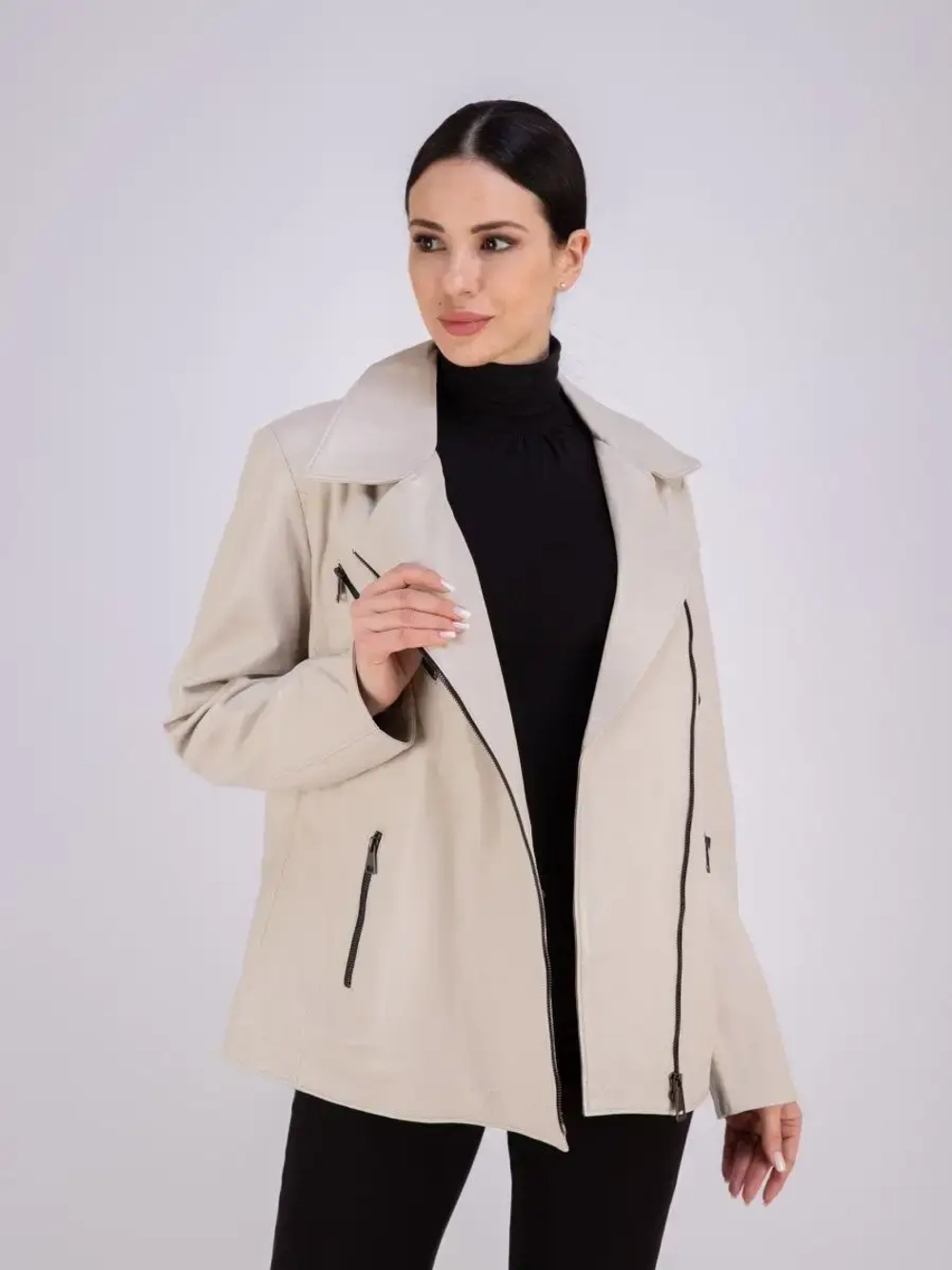 Куртка  кожаная из натуральной кожи оверсайз Турция