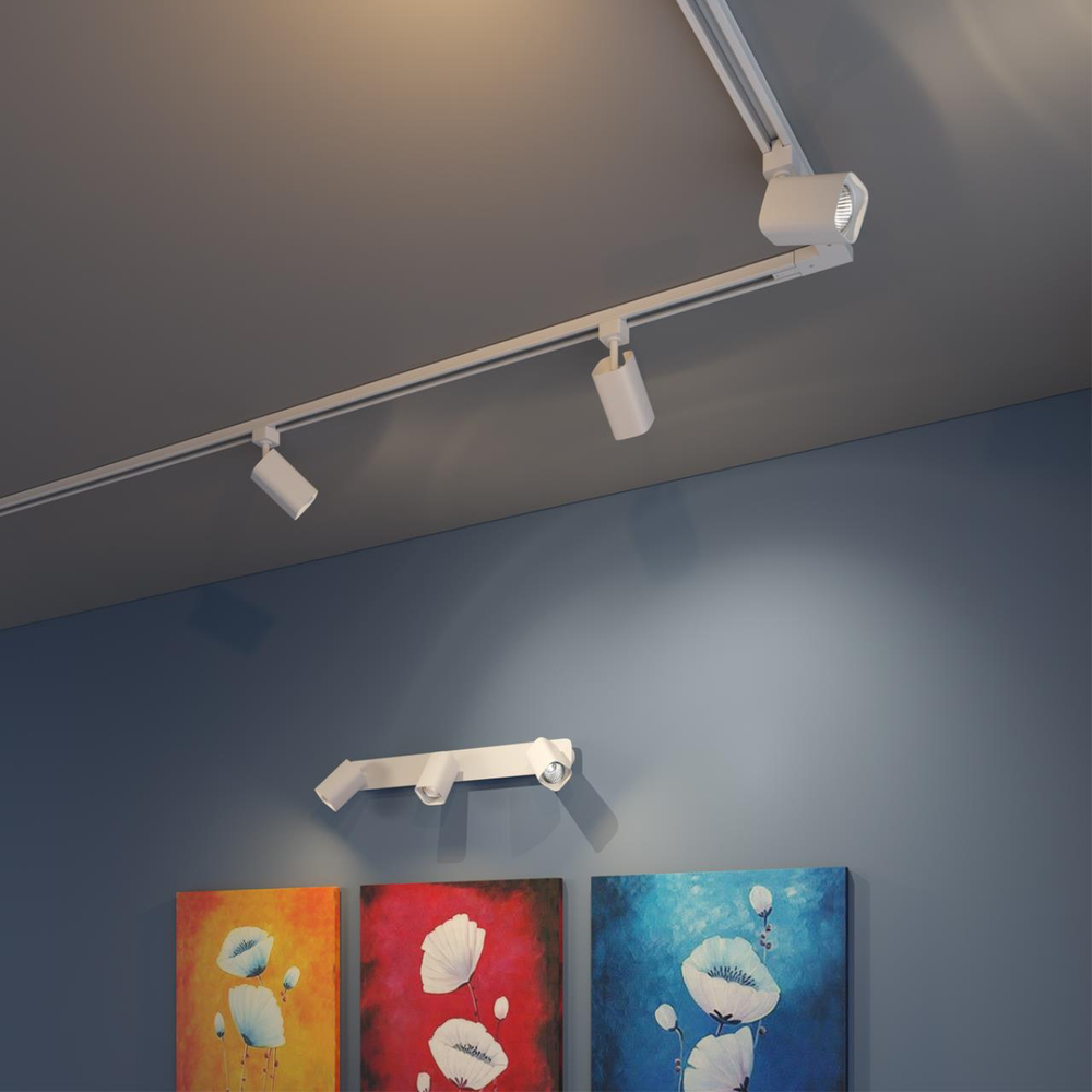 370552 PORT NT19 248 белый Светильник трековый однофазный трехжильный IP20 GU10 50W 230V GUSTO