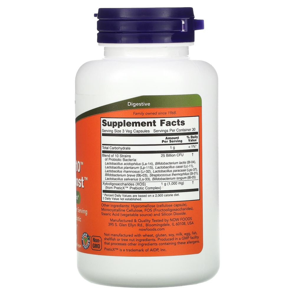 NOW Foods, Probiotic-10 и Bifido Boost, 90 растительных капсул