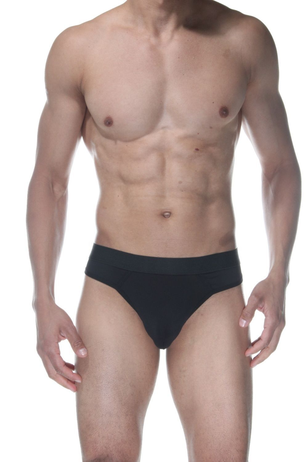 Черные мужские трусы-стринги с широкой резинкой (Размер: XL) (Цвет: черный)