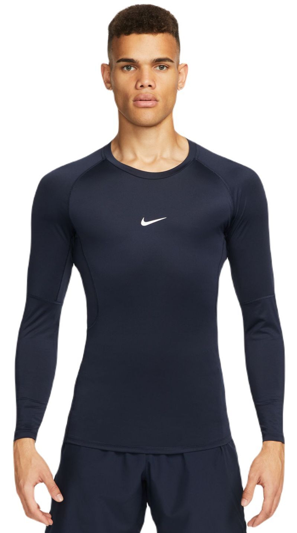 Термобелье Nike Pro Dri-FIT Tight Long-Sleeve Fitness Top - obsidian/white