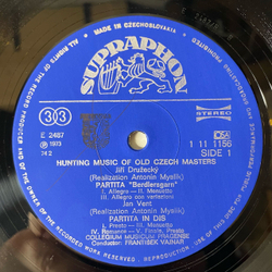Винтажная виниловая пластинка LP J. Druzecky, J. Vent, P. Vranicky, Музыка Для Охоты, Hunting Music Of Old Czech Masters (Чехословакия 1978)