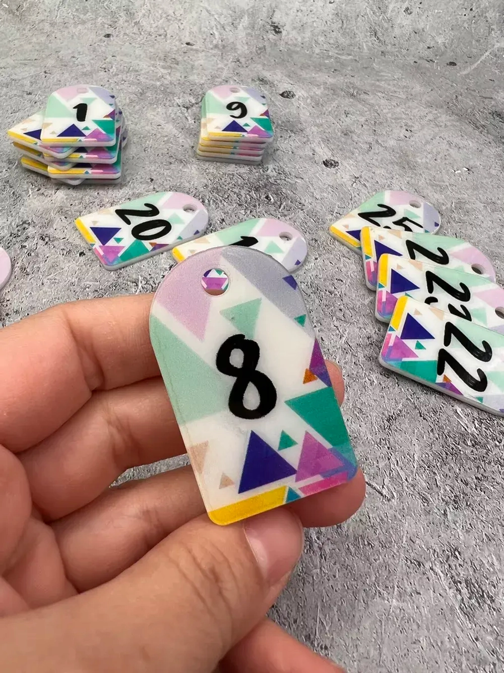 Номерки для ключей акрил 3х5 см