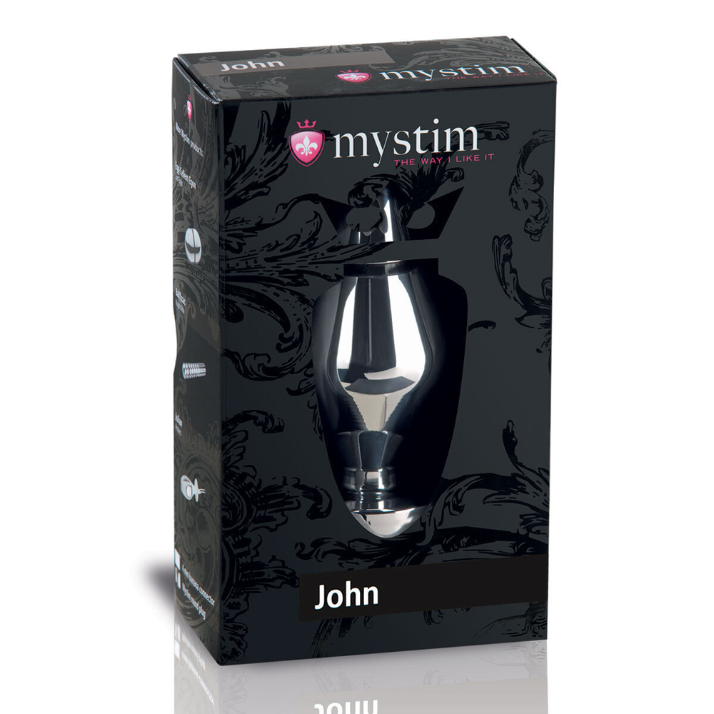 Анальная втулка для электростимуляции John - 10,5 см. (Цвет: серебро)