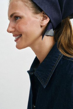 ZARA ДЖИНСОВАЯ РУБАШКА Z1975 ОВЕРСАЙЗ, СИНИЙ