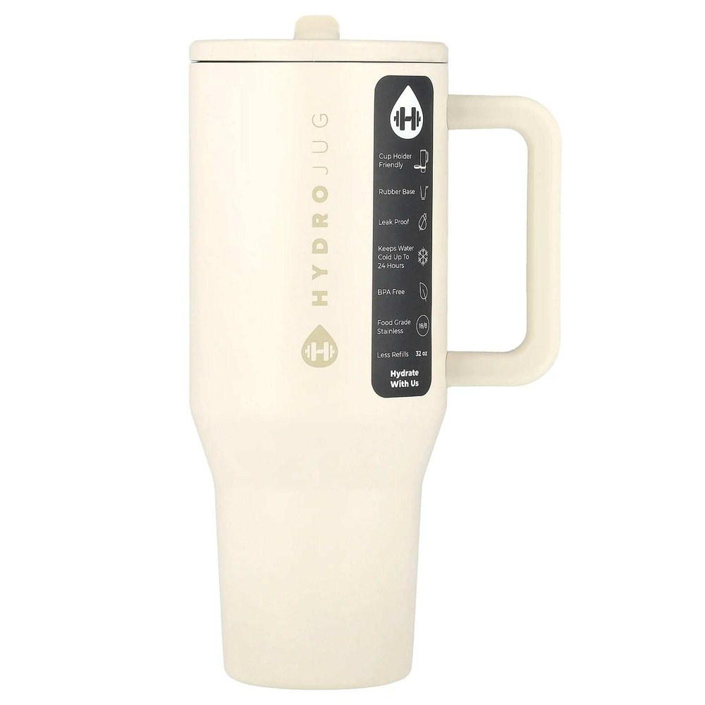 HydroJug, Traveler Tumbler, крем, 32 унции