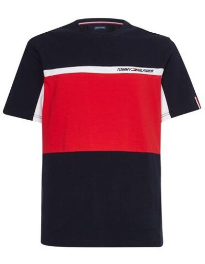 Мужская теннисная футболка Tommy Hilfiger Colorblocked SS Tee - desert sky