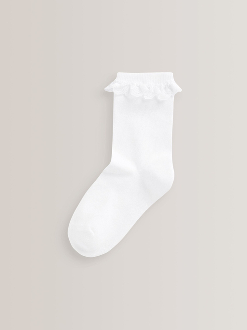 Носки хлопковые с рюшами для девочки Next D89-963, 5 шт., Белый