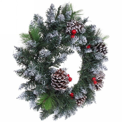 Венок хвойный новогодний «Рождественский лес» 50 см, леска+ПВХ (SQ2102-50)