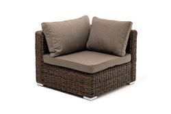 "Лунго" трансформирующийся диван из искусственного ротанга (гиацинт), цвет коричневый