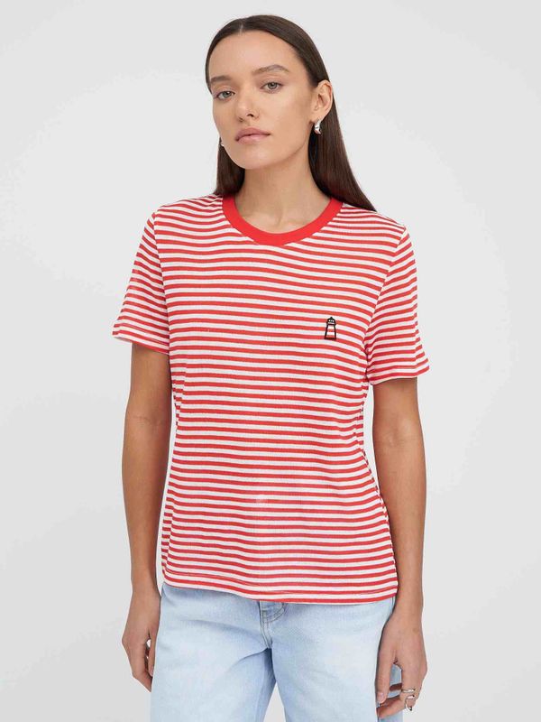 Футболка В Полоску красно-белая - фото 1