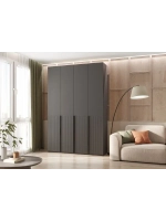 Шкаф для одежды 4 створки Браш Графит 160х51х240