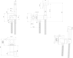 Гигиенический душ STWORKI Карлстад S35151GM со смесителем, С ВНУТРЕННЕЙ ЧАСТЬЮ, матовое золото