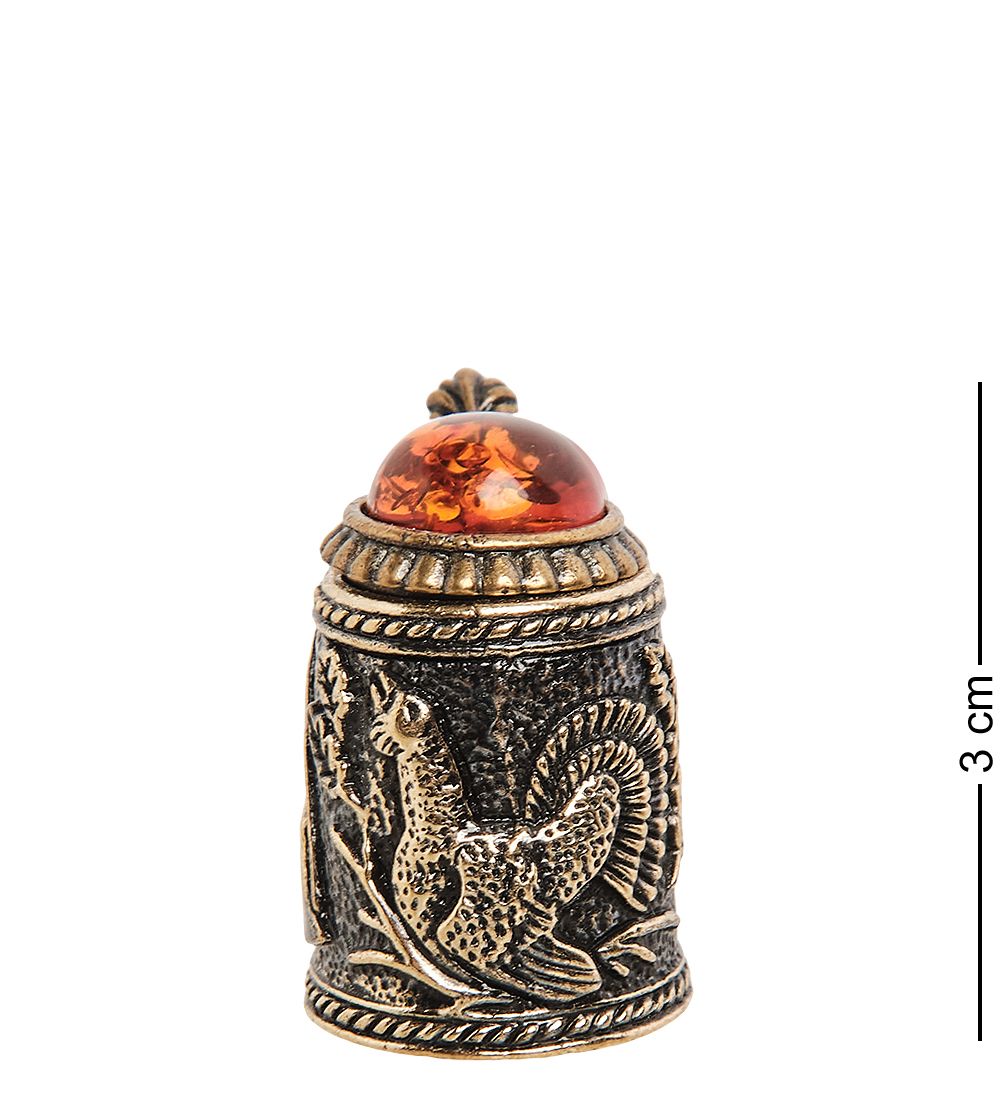 AM-2052 Наперсток «Кружка Охотника» (латунь, янтарь)