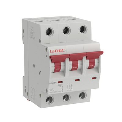 Модульный автоматический выключатель YON MB63, 3P, характеристика B, 6A, 6kA
