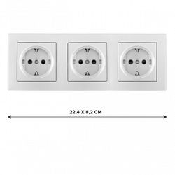 Розетка с заземлением и со шторкой Arte Milano SET06-3 SET06-3-40-1x3 silver