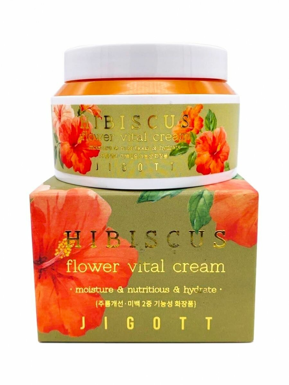 JIGOTT HIBISCUS FLOWER VITAL CREAM Крем для лица с экстрактом гибискуса
