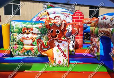Коммерческий надувной батут " Веселый зоопарк" 6*6*2,6 м