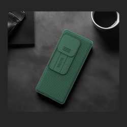 Чехол зеленого цвета (Deep Green) от Nillkin с защитной шторкой для камеры на OnePlus Ace 2 Pro, серия CamShield Pro Case