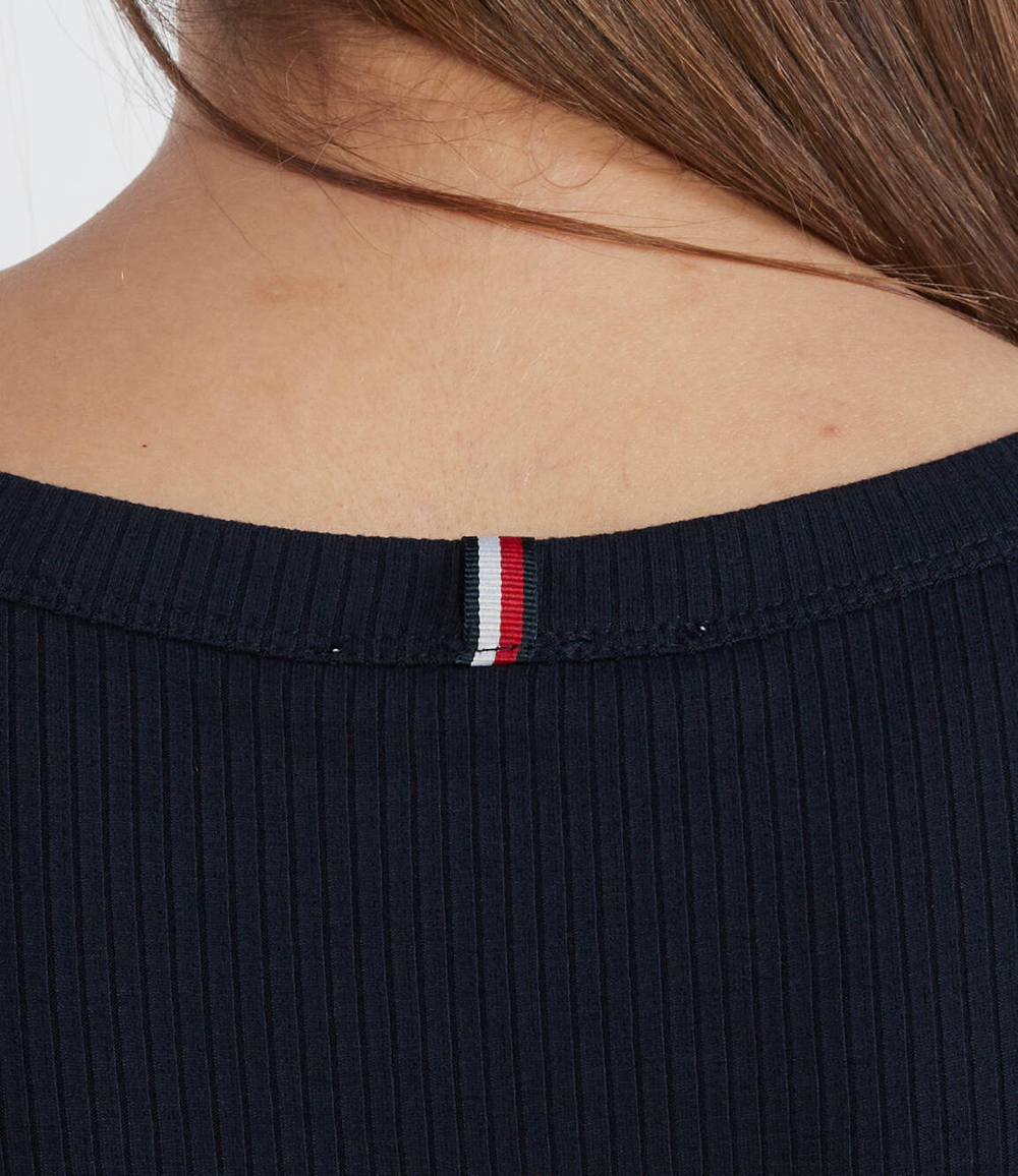 Блузка 5X2 RIB O-NK LS Tommy Hilfiger - темно-синий(WW0WW38869)