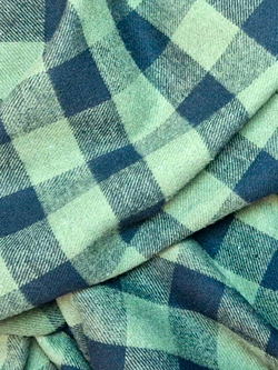 Ткань рубашечная-халатная Prival Фланель шотландка, зелёная