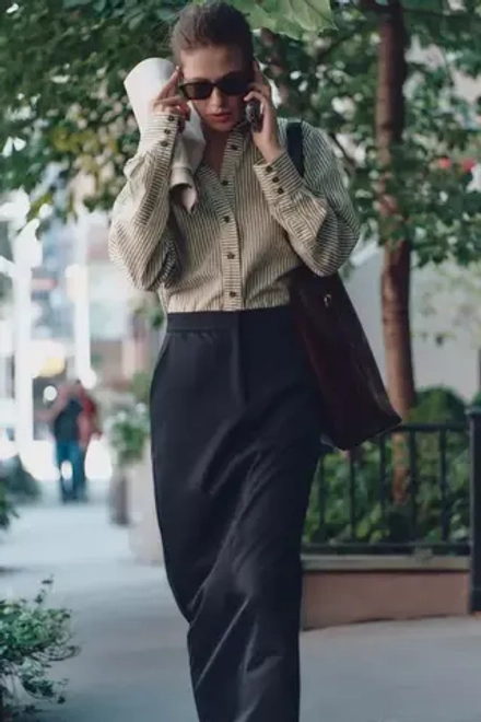 ZARA ЮБКА-КАРАНДАШ ДЛИНЫ МИДИ, МОРСКОЙ СИНИЙ