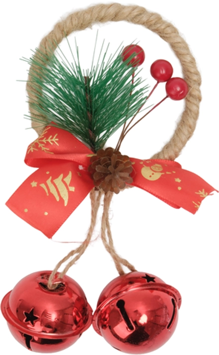 Украшение фигурное Два бубенца 4см, красный, SYTLD-5225001