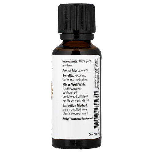 NOW Foods, эфирные масла, на 100% чистая мирра, 30 мл (1 жидк. унция)