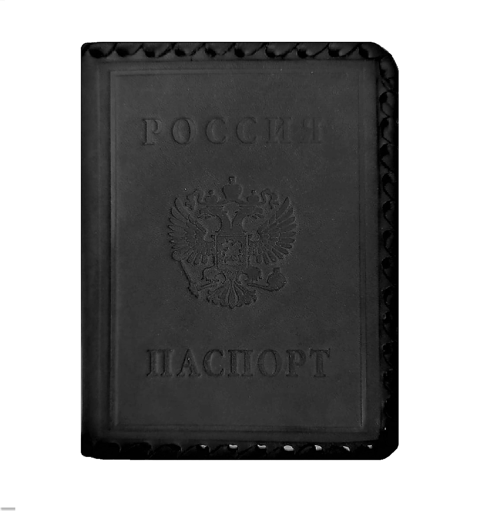 Обложка на паспорт «Герб». Цвет черный