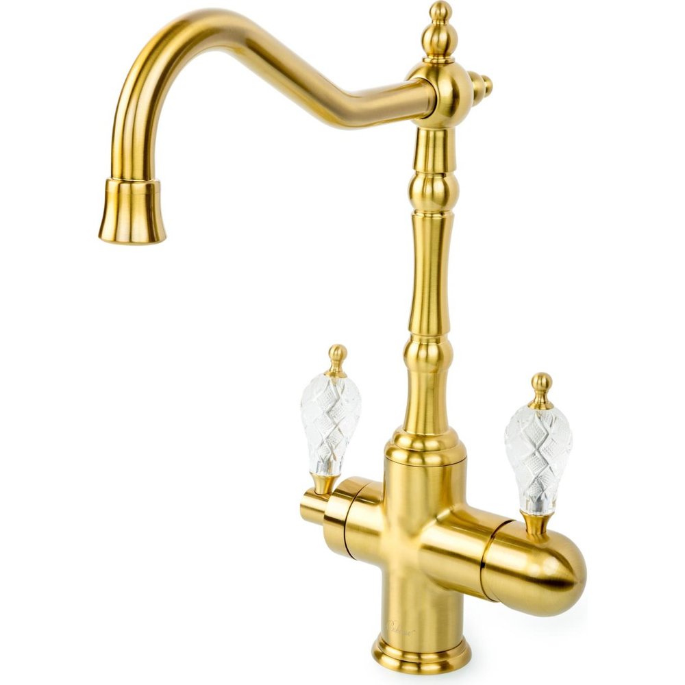 Смеситель для кухни Boheme MEDICI Ripresa 111-CRST Бронза с ручками CRYSTAL